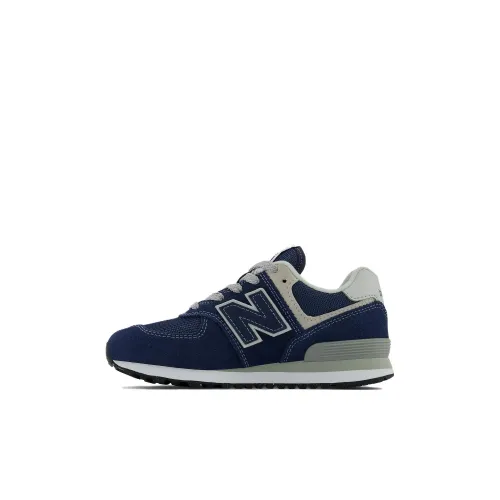 New Balance NB 574 Series Ядерная амортизация износостойкий низкий топ детские беговые кроссовки темно-синий детский