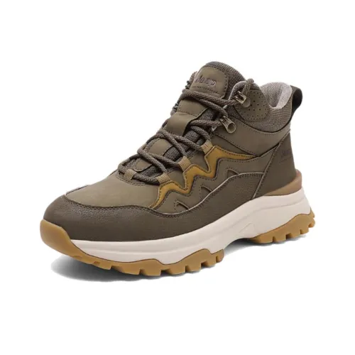 JEEP Противоскользящая устойчивая к истиранию высокая обувь для альпинизма мужская серо-коричневая