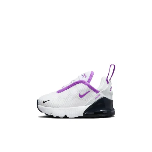 Nike Air Max 270 Амортизация Низкий Топ Обувь для малышей Белый Фиолетовый Infant And Toddler
