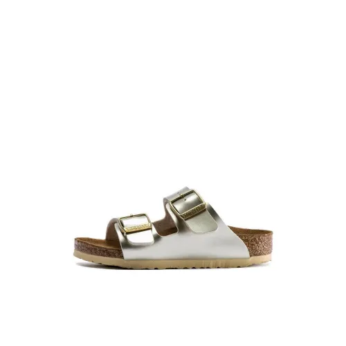 Birkenstock Детские домашние тапочки Металл Золотой Узкая версия Детский