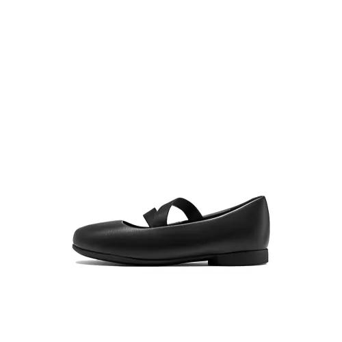 Ecco Низкий Топ Детская Кожа Обувь Черный Малыш