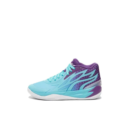 PUMA MB.02 Детские баскетбольные кроссовки MID Топ синий-фиолетовый Kids