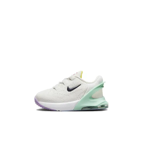 Nike Air Max 270 Go Амортизация Низкий Топ Обувь для малышей Белый Синий Фиолетовый Младенец и Малыш