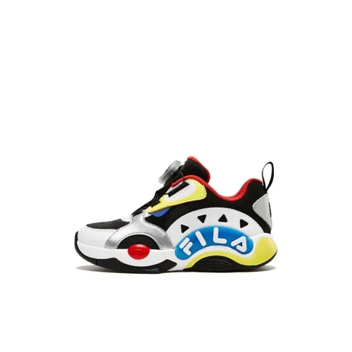 FILA KIDS Противоскользящий устойчивый к истиранию MID Топ Детские беговые кроссовки Черный Морской синий Для детей 3-7 лет