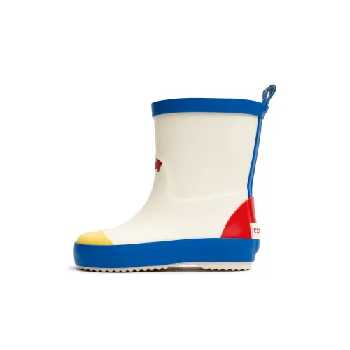 KIDSING Весенне-летняя резиновая обувь коллекция высокие детские сапоги белый и синий детская