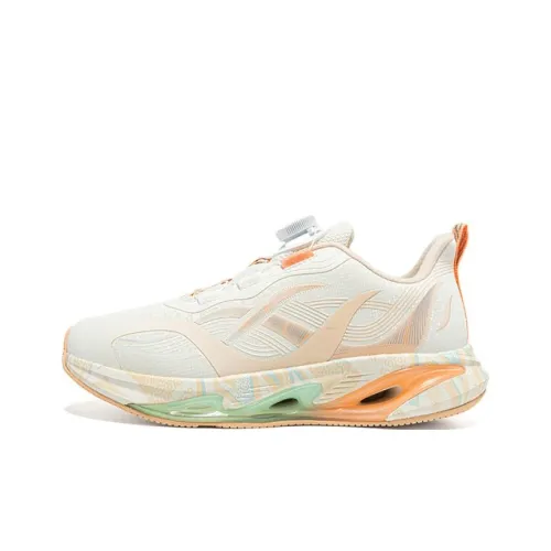 XTEP Устойчивые к истиранию амортизаторы Низкий топ Беговые кроссовки Белый Оранжевый Подростки