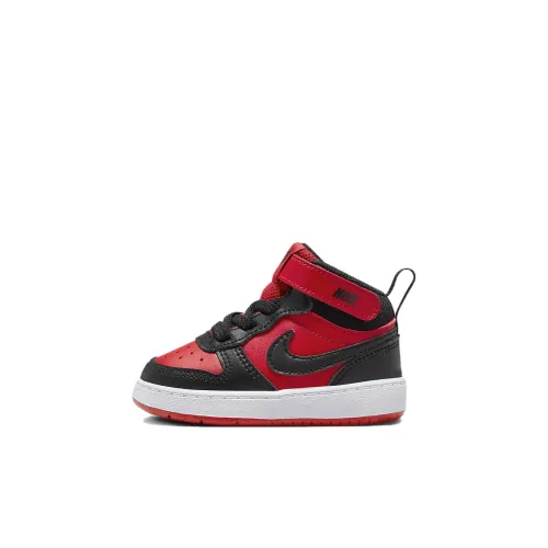nike Court Borough MID 2 Устойчивый к истиранию MID Топ Обувь для малышей Красный черный Infant And Toddler