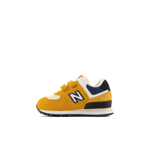 New Balance NB 574 Устойчивая к истиранию Низкая Обувь для малышей Желтая для новорожденных и малышей
