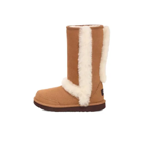 UGG Детские ботинки на высокий валик коричневые для малышей