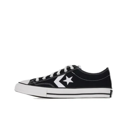 Converse Star Игрок 76 Детские кеды Низкий топ Черный Белый Школьный возраст