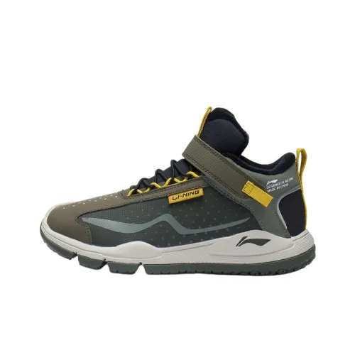 LINING YOUNG Амортизация Износостойкий MID Топ Детские Беговые Кроссовки Яшма Подростки