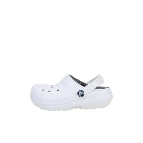 Crocs Classic Lined Термические Домашние Тапочки Белые Серые Малыш