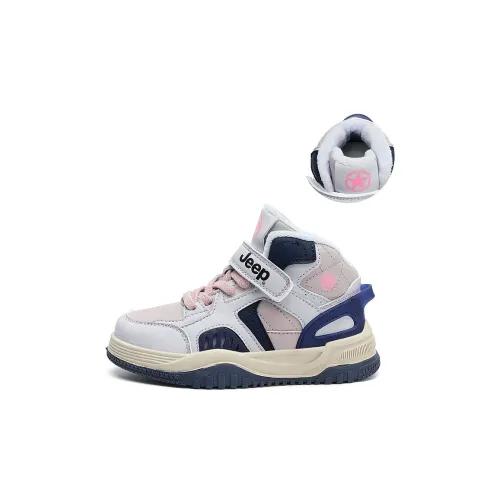 JEEP Наклеенный MID Топ Спортивные Повседневные Скейтбординг Кроссовки Молочно-Розовый Фиолетовый Детский