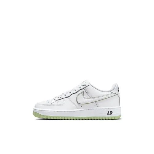 Nike Air FORCE 1 Детские Скейтбординги Низкий Топ Белый Зеленый Kids