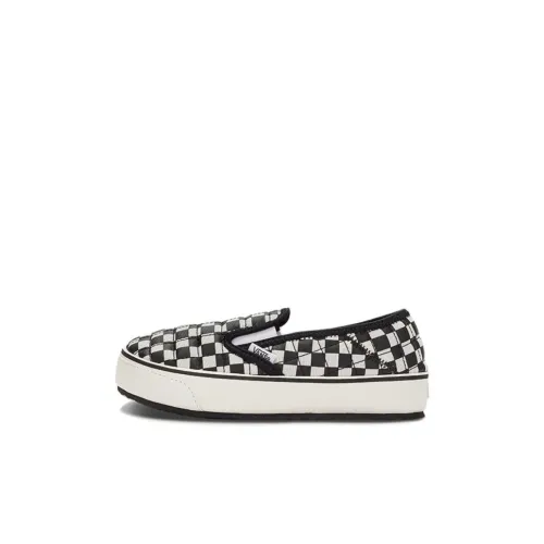 Vans Slip Er2 Износостойкий и Легкий Низкий Топ для Детей Кеды Черный Белый для Дети в возрасте 3-7 лет