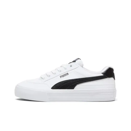 PUMA Court Classic Vulc Formstrip SL Водонепроницаемый Амортизация Низкий Топ Скейтборд Кроссовки Мужские Белый Черный