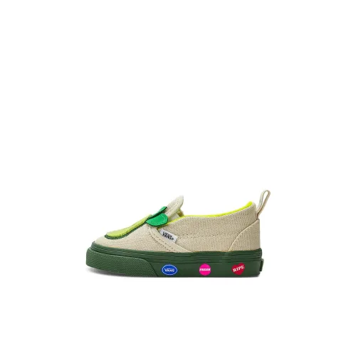 Vans Slip On Series Low Топ Обувь для малышей Зеленый Серый Infant и Toddler
