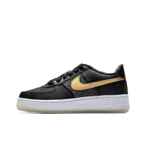 Nike Air Force 1 LV8BG HH Устойчивый к истиранию Дышащий Низкий Топ Детские Скейтбординг Черный Белый Желтый