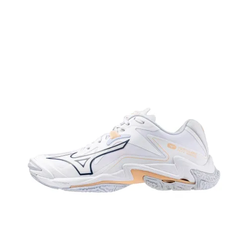 Mizuno Wave Lightning Z8 Амортизация Износостойкие Низкие Кроссовки для тренировок Женские Белые Желтые