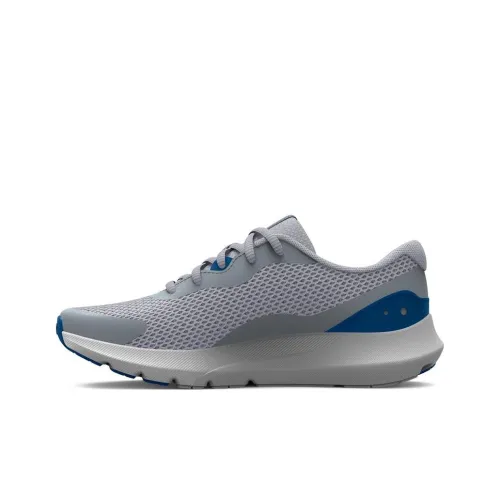 Under Armour Surge 3 Low Топ Детские Беговые Кроссовки Серый Желтый Подростки