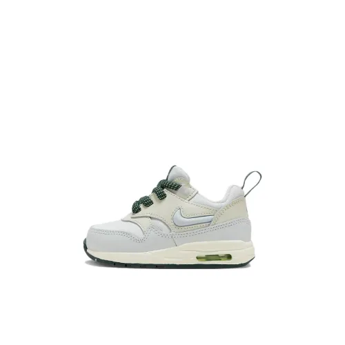 Nike Air Max 1 EasyOn SE Амортизация Низкий Топ Обувь для малышей Белый Зеленый Infant And Toddler