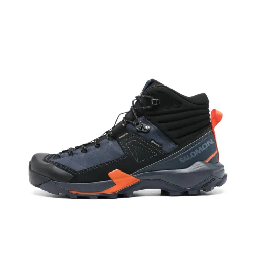 Salomon X Ultra Альпинистские и туристические ботинки Высокий верх Морской синий/Черный/Оранжевый Унисекс