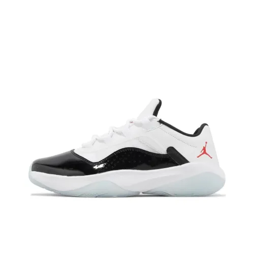Jordan Air Jordan 11 Детские баскетбольные кроссовки Низкий топ Белый Черный Унисекс