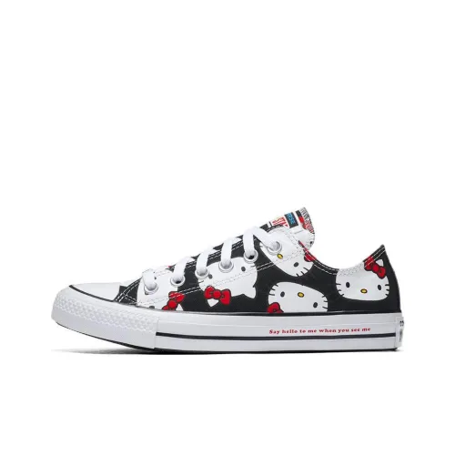 Hello Kitty Черный x Converse Chuck Taylor All Star O Low Топ Kids Кеды Черный белый Подростки