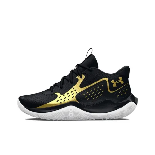 Under Armour GS Jet '23 Аbrasion Resistant Низкий Топ Детские Баскетбольные Кроссовки Черный Золото Подростки