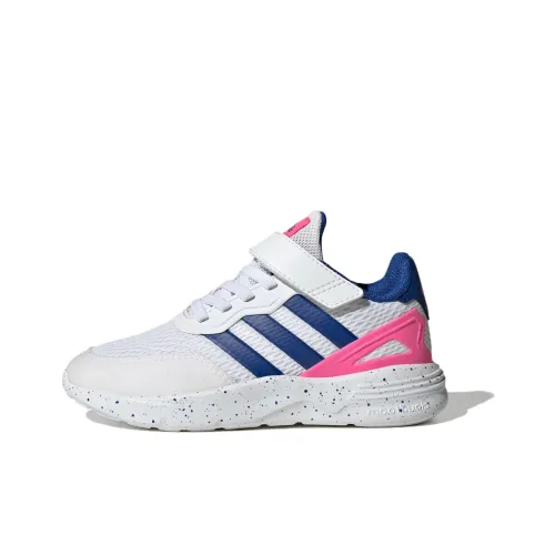 Adidas Nebzed J Slip-resistant Shock Absorbers Низкий Топ Детская Беговая Обувь Белый Синий Красный Подростки