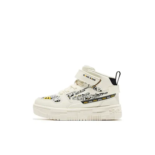 ERKE KIDS Battery Panda Противоскользящие Высокие Кеды для Детского Скейтбординга Айвори Белый Солнечный Оранжевый Детский