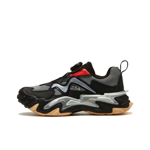 FILA KIDS Устойчивый к истиранию низкий топ детская туристическая обувь черного цвета для подростков