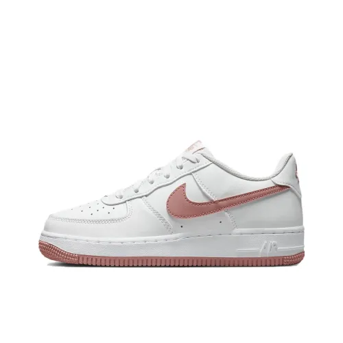 Nike Air FORCE 1 Slip-on Устойчивый к истиранию Низкий Топ Детские Скейтбординг Белый Красный