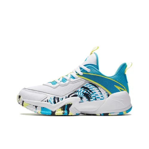 Antakids Детские баскетбольные кроссовки Low Топ Белый Синий Желтый Школьный возраст