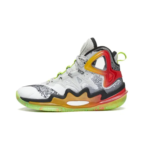 LINING YOUNG Pioneer Force PREMIUM 3,0 V2 Высокий Топ Детские Баскетбольные Кроссовки Hundred Серый