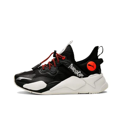 PUMA RS X Slip Resistant Anti KICK Амортизация Устойчивый к истиранию Детские Лайфстайл Обувь Черный Красный Подростки
