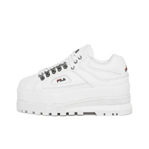 FILA Trailblazer Wedge Амортизация Износостойкий Низкий Топ Повседневная Обувь Женская Белая