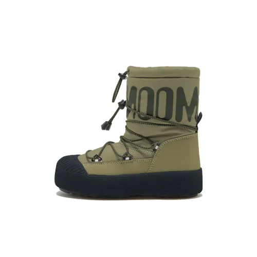 Moon Boot Детские утепленные сапоги Армейский зеленый Kids