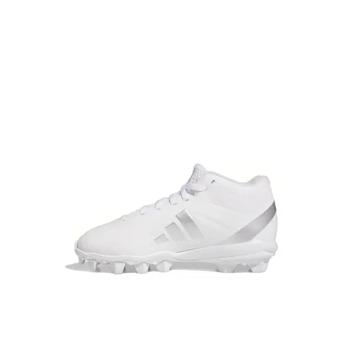 Adidas ADIZERO IMPACT.2 Амортизация Износостойкий MID Топ Детские футбольные бутсы Белый Серебряный Детский