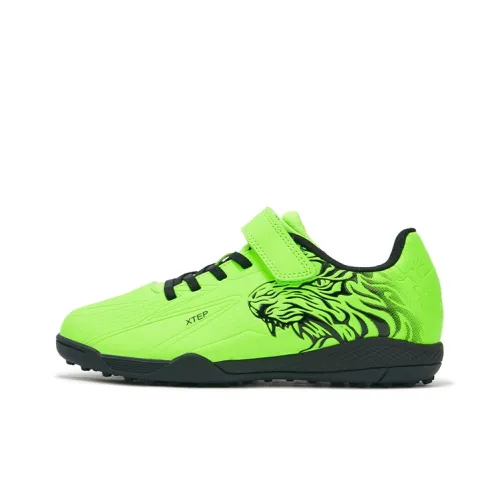 XTEP Детская футбольная обувь, низкий топ, флуоресцентный электрический зеленый, школьный возраст
