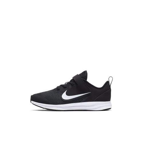 Nike Downshifter 9 Low Топ Детские беговые кроссовки Черный белый Children Возраст 3-7 лет