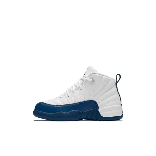 Jordan Air Джордан 12 High Топ Детские Баскетбольные Кроссовки Сине-белый Для детей от 3 до 7 лет