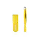 Желтая заколка для бровей с плоской подошвой, рот + кожаная сумка