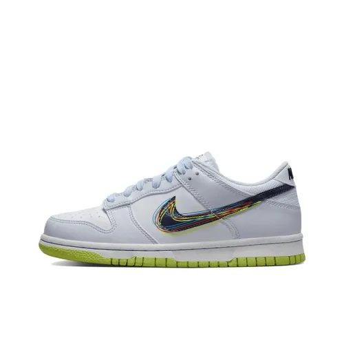Nike Dunk Slip Resistant Abrasion Resistant Низкий Топ Детские Скейтбординги Синие Зеленые