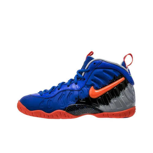 Nike Foamposite Pro Воздух NERF Пена Высокий Топ Детские Баскетбольные Кроссовки Сине-оранжевый Серый Подростки