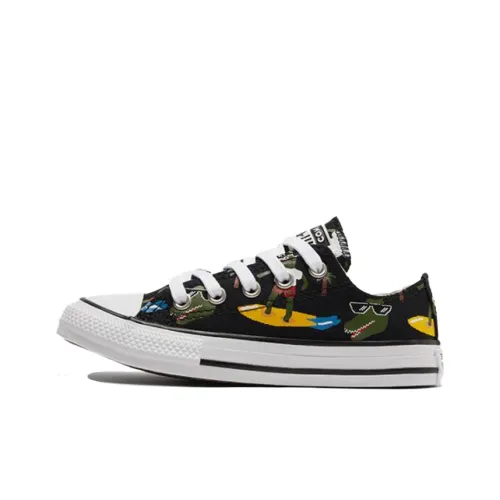 Converse Chuck Taylor All Star Износостойкие Низкие Кеды для Детей Черные Зеленые Желтые