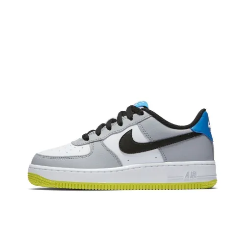 Nike Air Force 1 Slip-resistant Low Top Детские Скейтбординги Серый Белый Синий Подростки