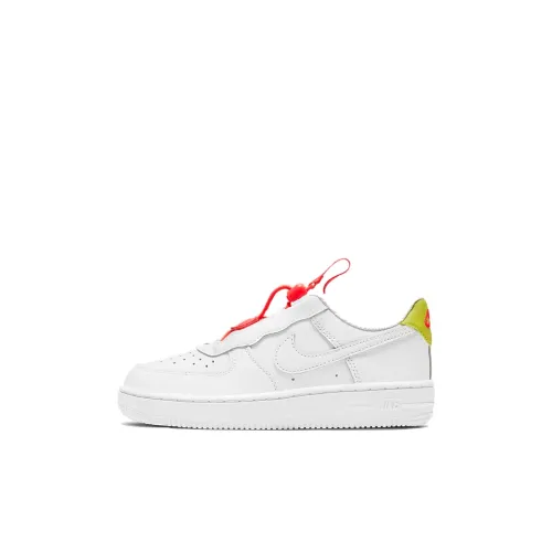 Nike Air FORCE 1 Toggle Low Топ Детские Скейтбординги Белый красный желтый Дети 3-7 лет