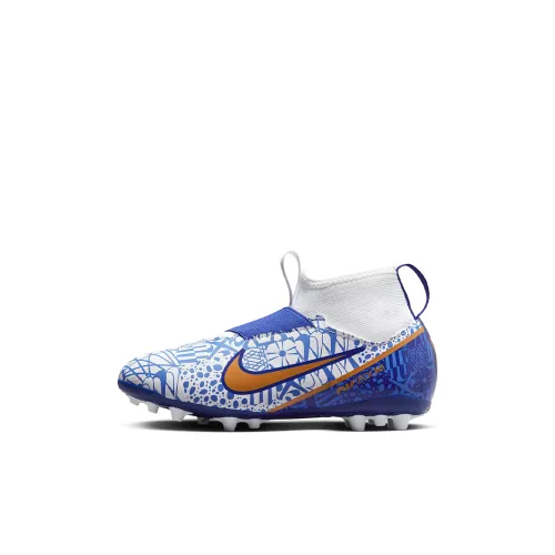 Nike Mercurial Superfly 9 Jr Zoom Assassin 15 ACADEMY CR7 AG Амортизация MID Топ Футбольные бутсы Сине-белый Детский