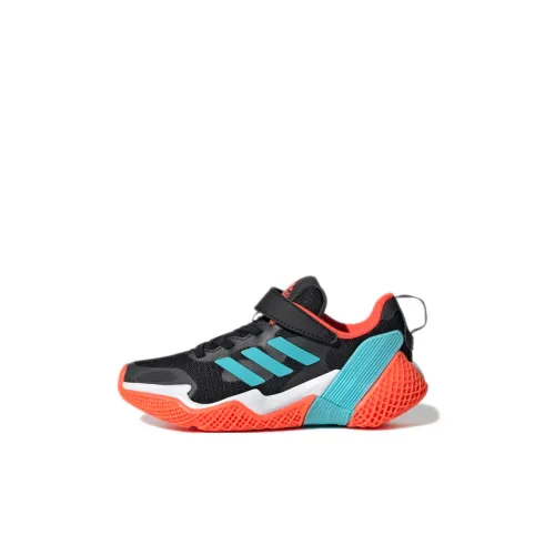 Adidas 4Uture Runner Sport K Устойчивый к истиранию Низкий Топ Беговые Кроссовки для Детей Черный Синий Оранжевый Пэчворк Детский